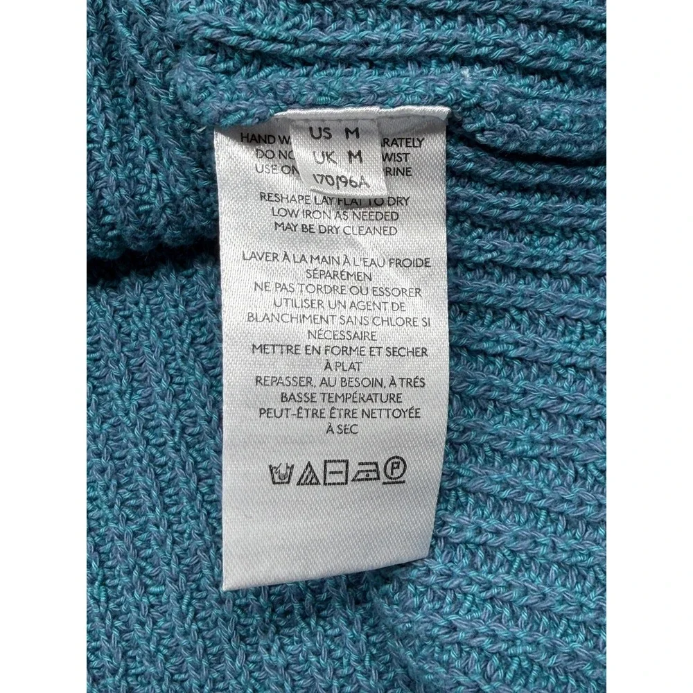 Free People Beach Sweater Womens Medium Teal Freya Oversized Boho Pullover Knit